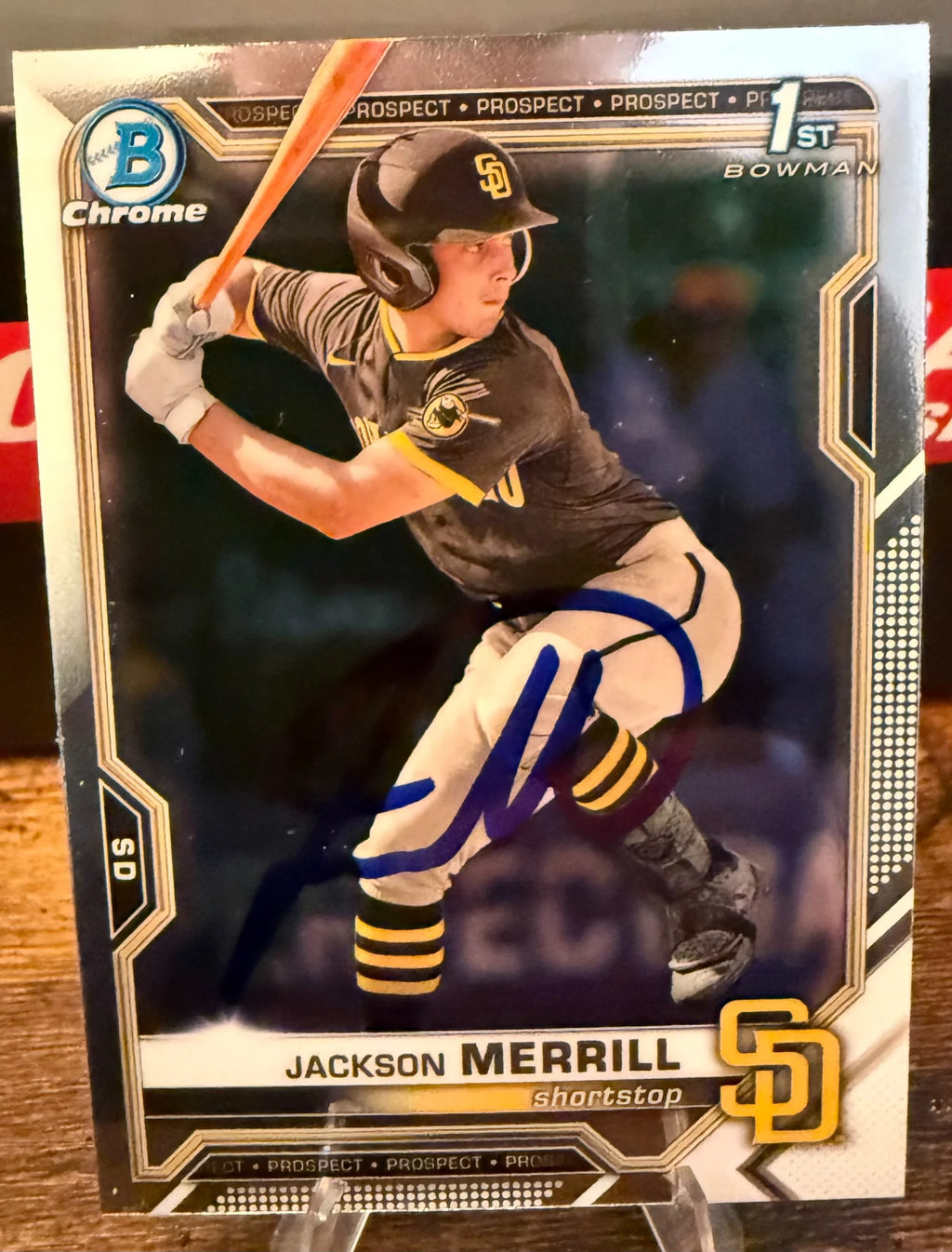 Jackson Merrill San Diego Padres Auto Signed 2021 1st Bowman Chrome Card PROVA