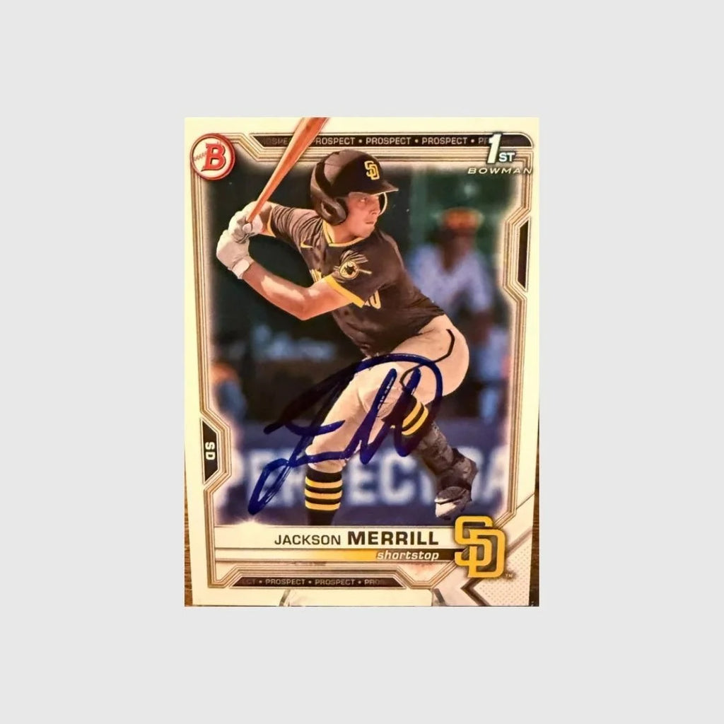 Jackson Merrill 2021 1st Bowman AUTOGRAPHED #BD-119 Auto Prova COA