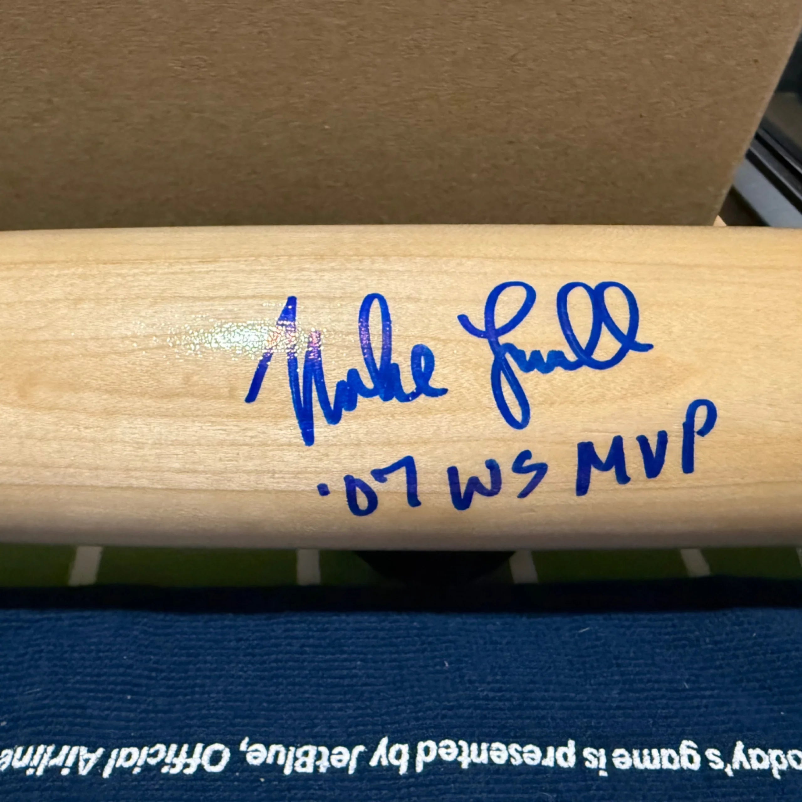 Mike Lowell "07 WS MVP" Autographed Louisville Slugger Pro Stock Bat (JSA)